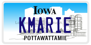 KMARIE license plate in Iowa