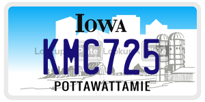 KMC725  license plate in IA