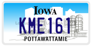 KME161  license plate in IA