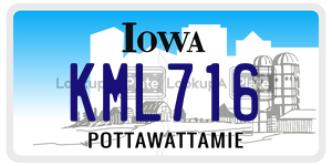 KML716  license plate in IA