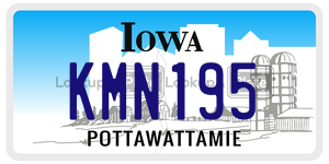 KMN195  license plate in IA