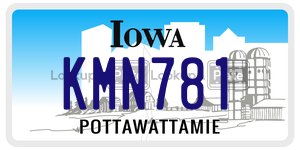 KMN781  license plate in IA