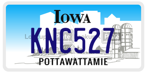 KNC527  license plate in IA