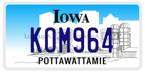 KOM964 license plate in Iowa