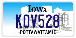 KOV528  license plate in IA