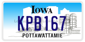 KPB167  license plate in IA