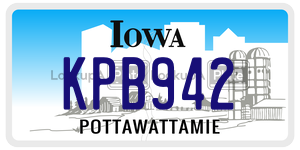 KPB942 license plate in Iowa