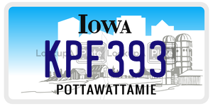 KPF393  license plate in IA