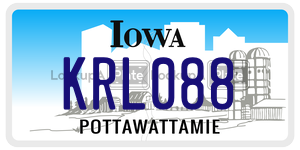 KRL088 license plate in Iowa