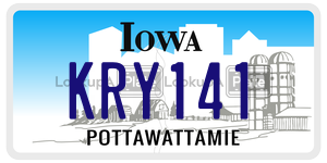 KRY141  license plate in IA