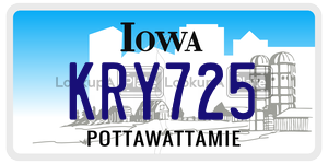 KRY725 license plate in Iowa