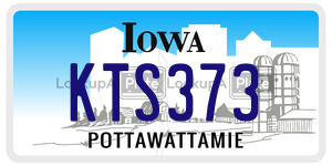 KTS373  license plate in IA