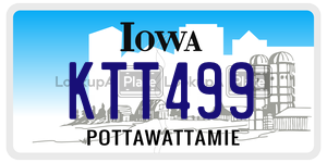 KTT499  license plate in IA