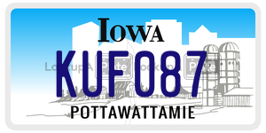 KUF087  license plate in IA