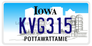 KVG315  license plate in IA