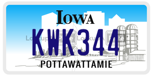 KWK344  license plate in IA
