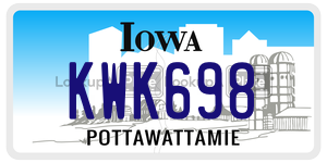 KWK698  license plate in IA