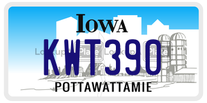 KWT390  license plate in IA