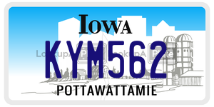 KYM562  license plate in IA