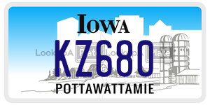 KZ680 license plate in Iowa