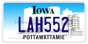 LAH552 license plate in Iowa