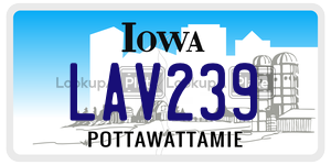 LAV239  license plate in IA