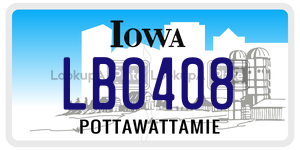 LB0408  license plate in IA