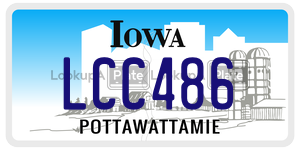 LCC486 license plate in Iowa