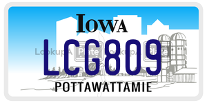 LCG809 license plate in Iowa