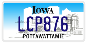 LCP876 license plate in Iowa