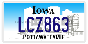 LCZ863  license plate in IA