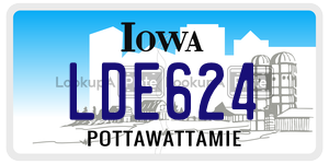 LDE624  license plate in IA