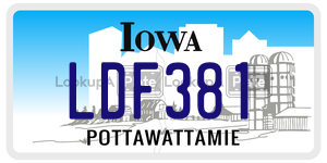 LDF381 license plate in Iowa