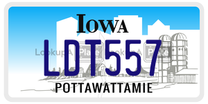 LDT557  license plate in IA
