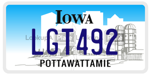 LGT492 license plate in Iowa