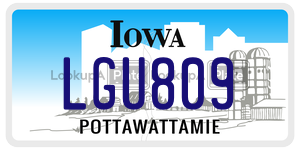 LGU809 license plate in Iowa