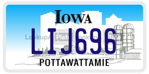 LIJ696  license plate in IA