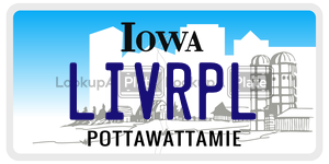 LIVRPL  license plate in IA
