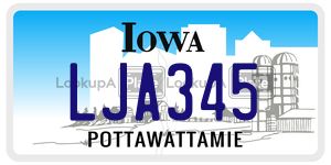 LJA345  license plate in IA