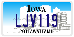 LJV119  license plate in IA