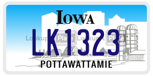 LK1323  license plate in IA
