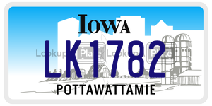 LK1782  license plate in IA