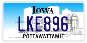 LKE896  license plate in IA