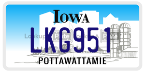 LKG951 license plate in Iowa