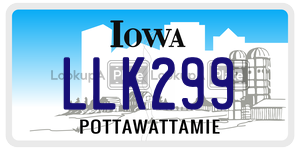 LLK299  license plate in IA