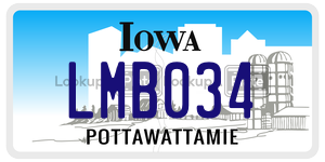 LMB034  license plate in IA