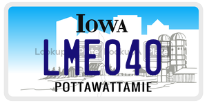LME040 license plate in Iowa