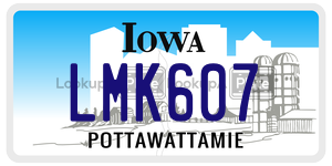 LMK607  license plate in IA