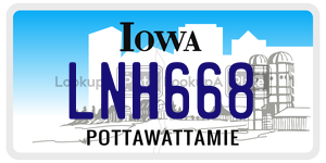 LNH668  license plate in IA
