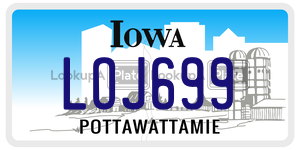 LOJ699 license plate in Iowa